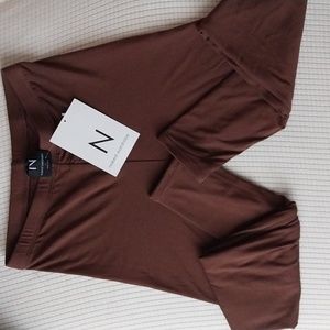 NAKED WARDROBE Leggings YOGA Casual Spice Brown  Size Medium